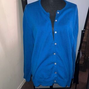 Land’s End Blue Cardigan Sweater